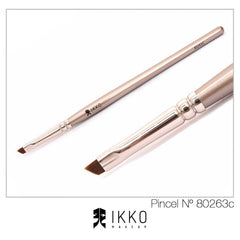 Pincel Para Delineado e Sobrancelha 80263C Linha Dourada - Ikko Makeup