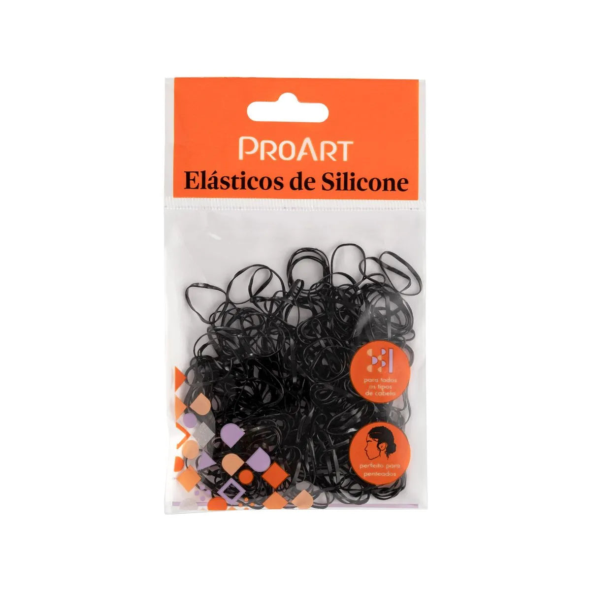 Elástico de Silicone Preto para Cabelo Tamanho P 200 Unidades - ProArt